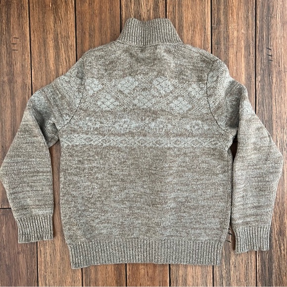 Banana Republic Men’s 100% Merino Wool Sweater Turtleneck Fair Isle Medium Brown - Picture 10 of 14